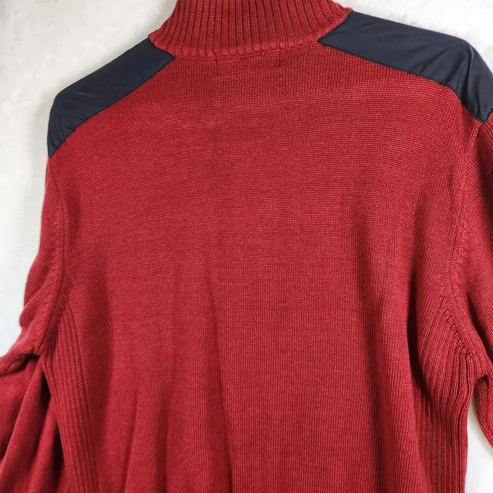 US Polo Assn Quarter Zip Red Sweater Mens Size 2XL Cotton‎ Blend